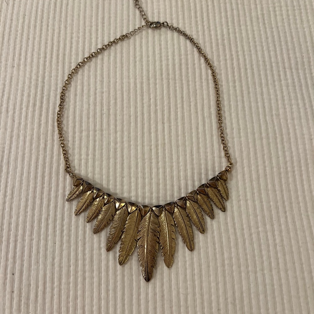 Gold Feather Necklace